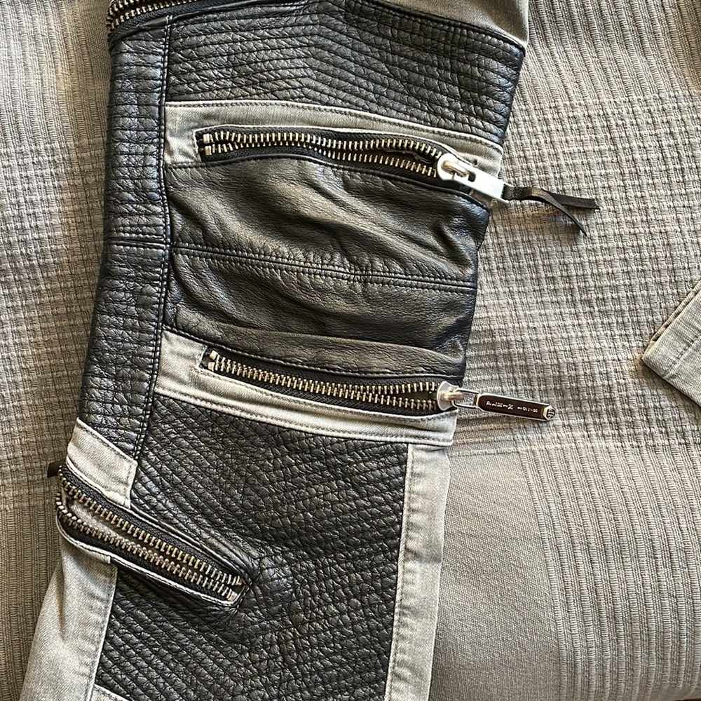 PHILIPP PLEIN Leather & Denim Pants – Authentic – Size 32 – Luxury Designer - Picture 6 of 15